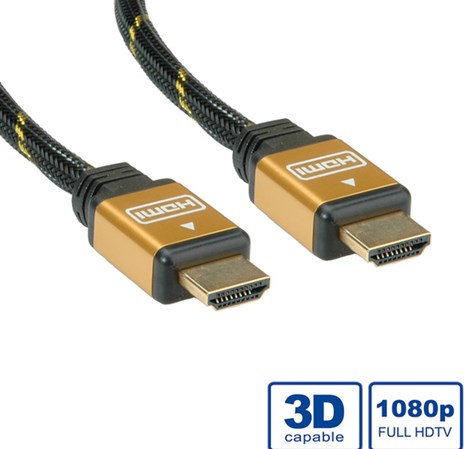 Roline GOLD HDMI kabel sa mrežom, M/M, 5.0m 