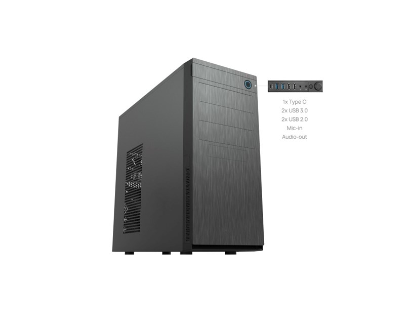 Chieftec Classic Tower ATX kućište bez napajanja, 2×USB3.0/2×USB2.0/1×USB-C, crno (HC-10B-OP)