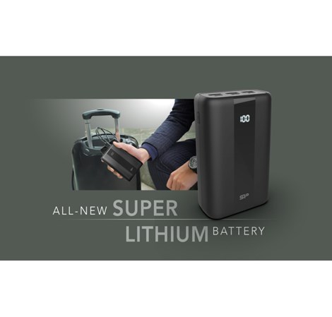 Silicon Power Powerbank QX55, 30000mAh, 22,5W, 3×USB-A /1×USB-C/Micro USB/Lightning, crni