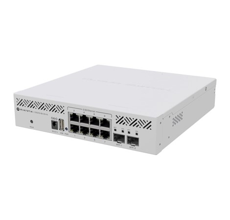 Mikrotik Cloud Router Switch CRS310-8G+2S+IN, 800 Mhz CPU, 256MB RAM, 8×2.5GLAN, 2×SFP+, RouterOS L5, desktop kućište, rackmount ears, PSU