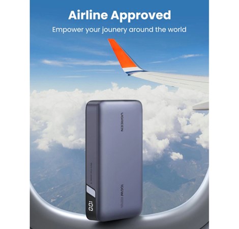 UGREEN prijenosni punjač (Powerbank) 20000mAh, 100W brzo punjenje, 2×USB-C+1×USB-A, PD 3.0+QC 3.0, srebrni