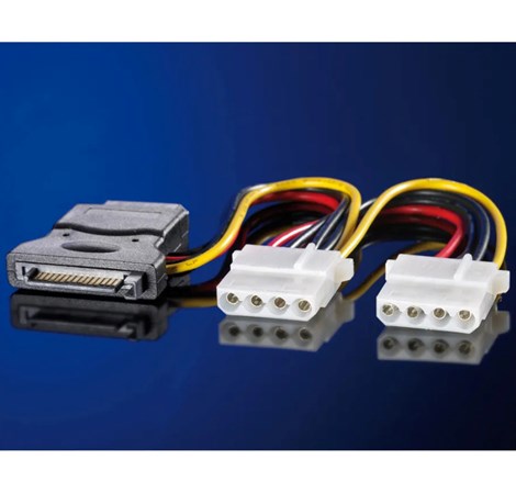 Roline interni Y-naponski kabel, SATA - 3×4-pin, 0.2m