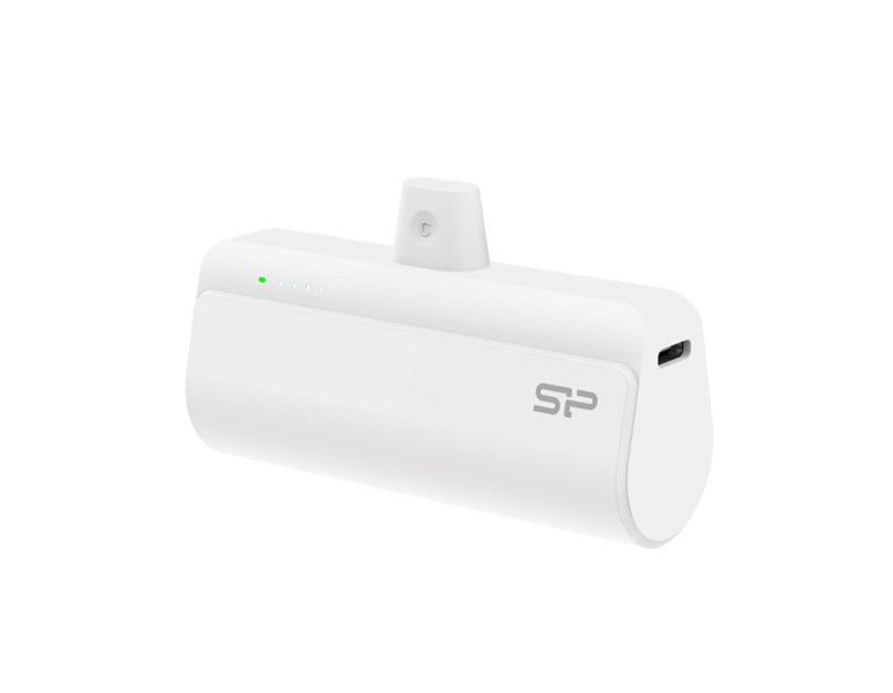 Silicon Power Powerbank QD50, 5000mAh, 20W, integrated Type C connector+Type C port, QC3.0+PD, bijeli