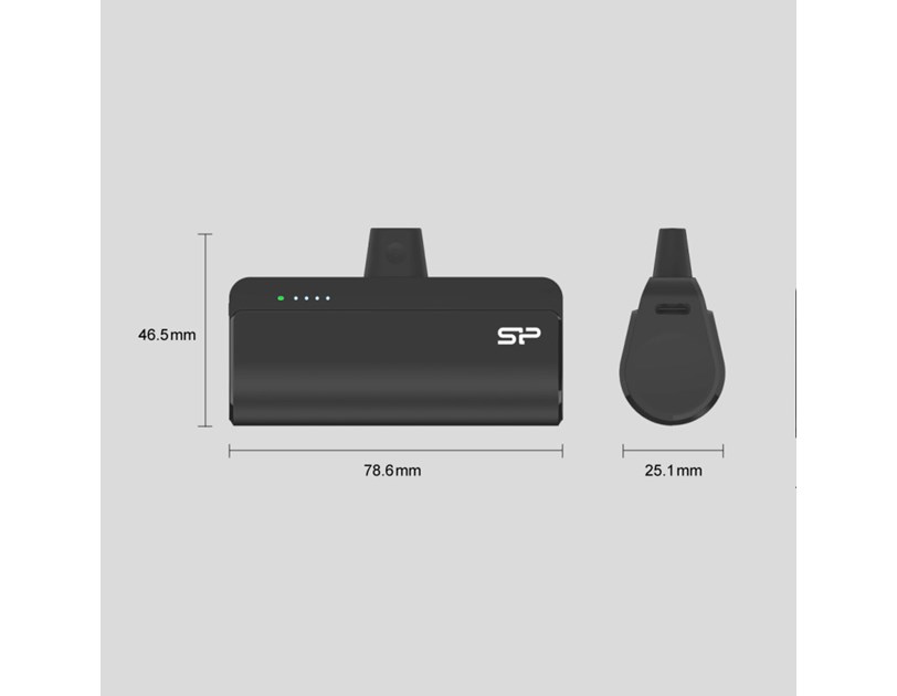 Silicon Power Powerbank QD50, 5000mAh, 20W, integrated Type C connector+Type C port, QC3.0+PD, bijeli