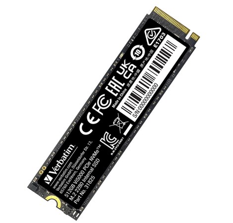 Verbatim Vi5000 512GB SSD PCIe NVMe M.2 2280 Gen4x4, R/W: 5000/4500MB/s