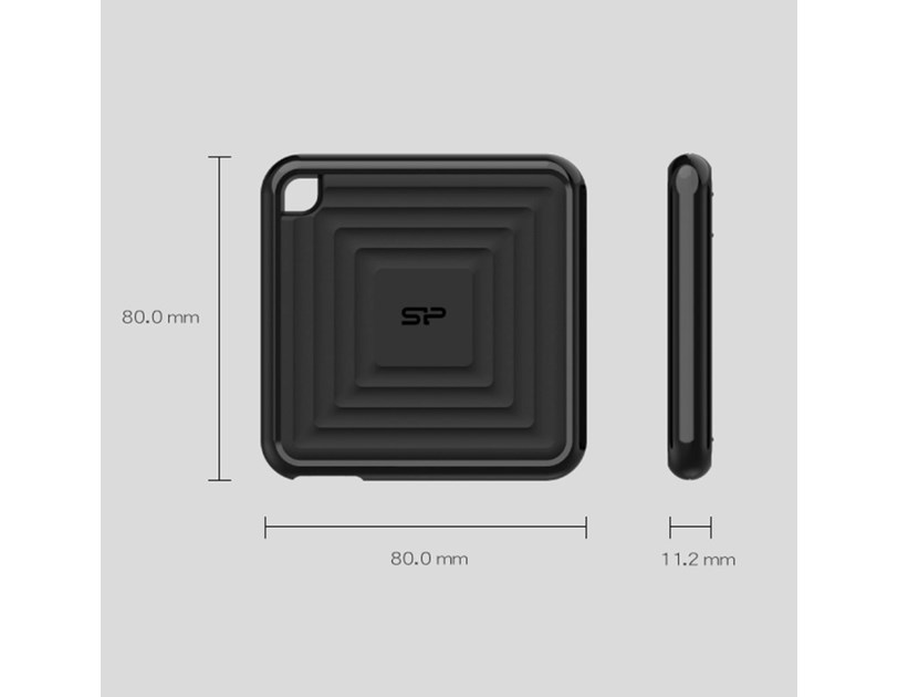 Silicon Power PC60 512GB SSD vanjski disk USB3.2 Gen2 (Type-C), crni
