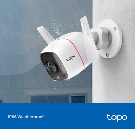 TP-Link Tapo C310 kamera UHD 3MP, H.264, Advanced Night Vision, microSD, dvosmjerni audio, detekcija pokreta, vodootporna IP66, Wi-Fi, Tapo app