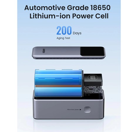 UGREEN Nexode prijenosni punjač (Powerbank) 12000mAh, 100W brzo punjenje, 1×USB-A/2×USB-C, PD3.0/QC3.0, sivi