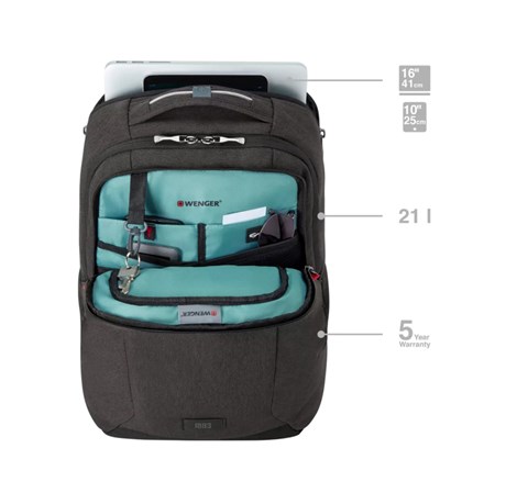 Wenger ruksak MX Professional za prijenosnike do 16", 21 L, vrijesko siva