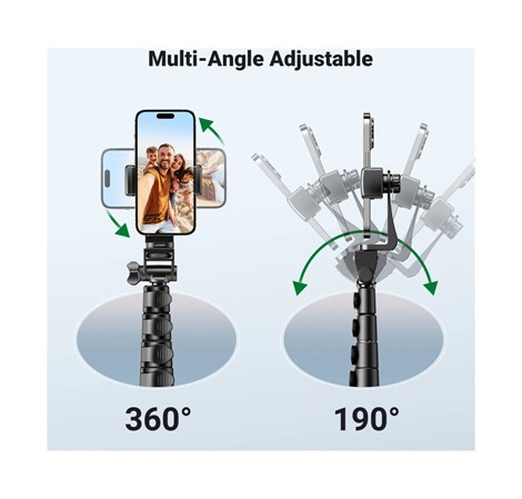 UGREEN Selfie stick 3u1 Tripod s bluetooth daljinskim do 7.2 incha, crni