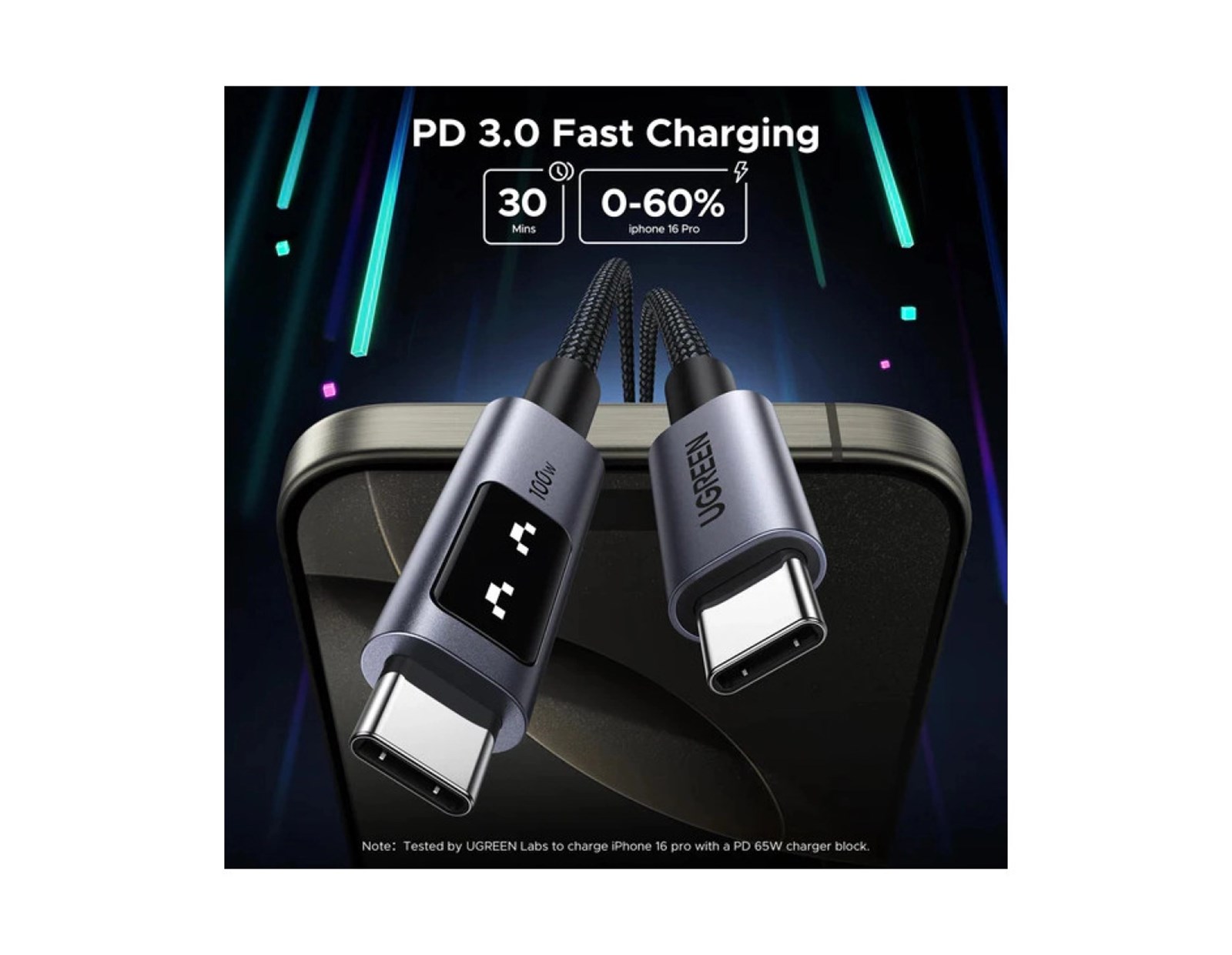 UGREEN Uno USB-C (M) na USB-C (M), PD 100W, 480 Mbps, 2.0m