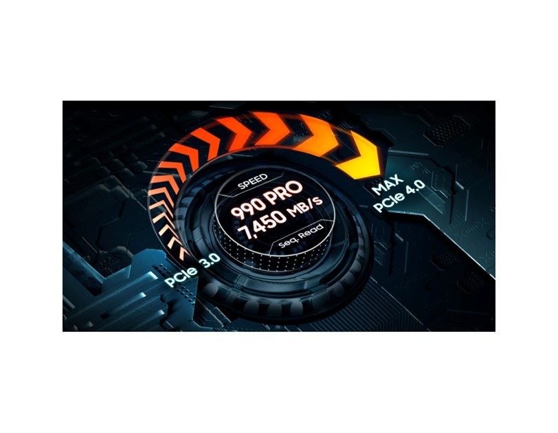 Samsung 990 Pro 1TB NVMe PCIe 4.0 M.2 SSD, R/W: 7450/6900 MB/s, (MZ-V9P1T0BW)