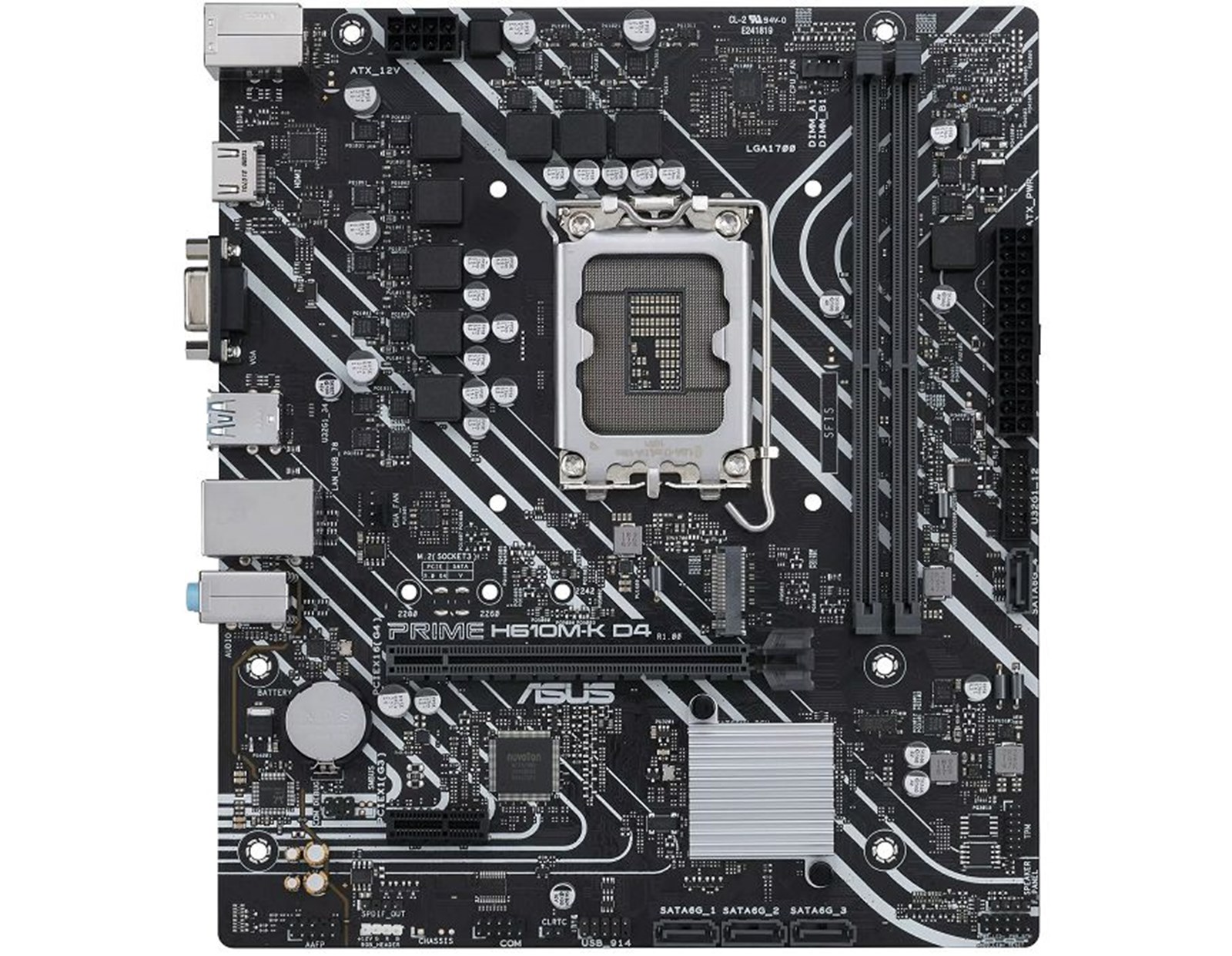 Asus MB H610M-K, S.1700, Intel H610, DDR5/5600, PCIe 4.0, G-LAN, VGA/HDMI, mATX