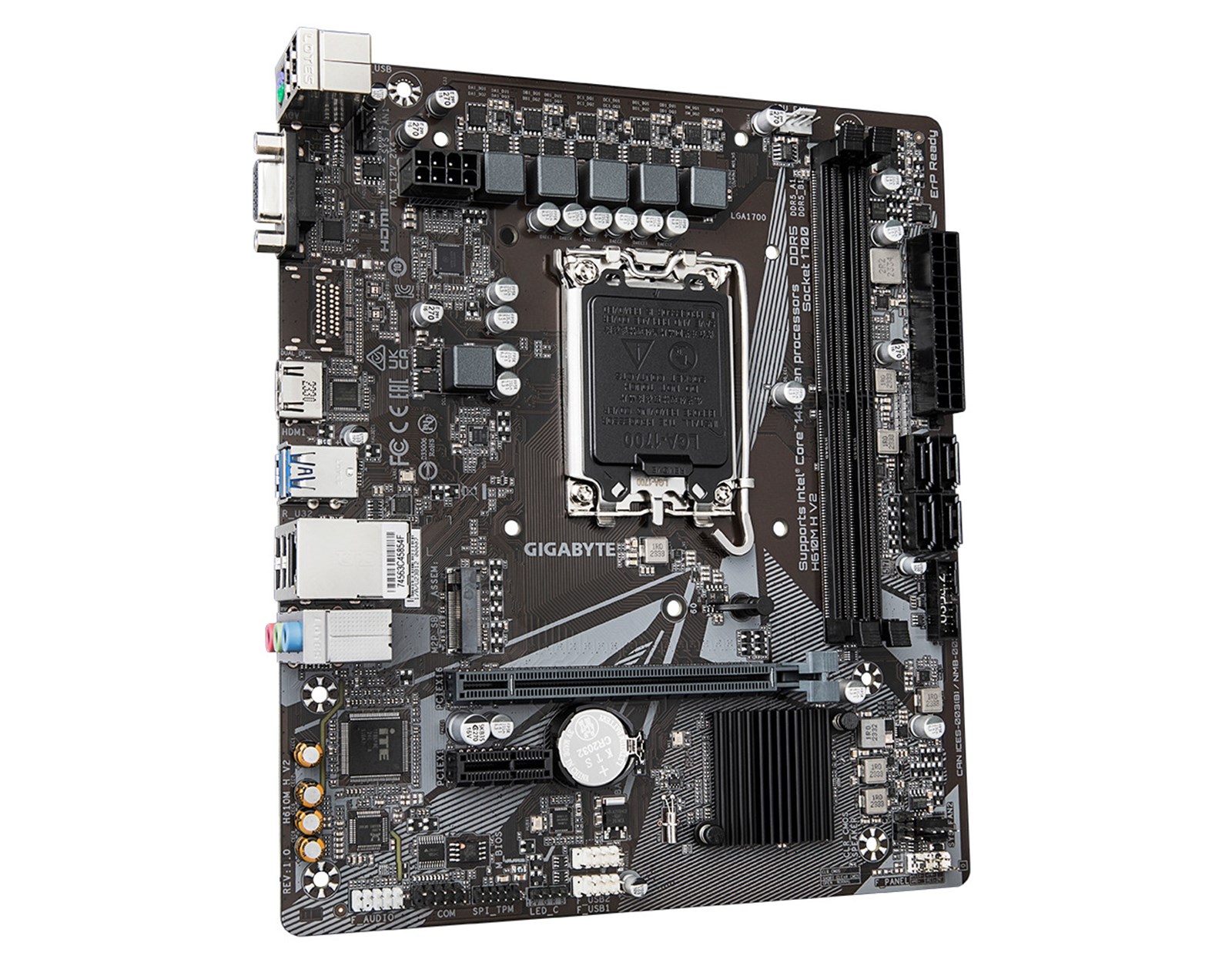 Gigabyte MB H610M H V2 DDR5, S.1700, 2xDDR5/5600, PCIe 4.0, G-LAN, VGA/HDMI, mATX
