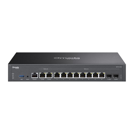 TP-Link Omada Gigabit VPN usmjerivač (Router) 2×2.5G RJ45 WAN (1xWAN/LAN), 2×Gigabit SFP WAN/LAN, 8×Gigabit RJ45 WAN/LAN, 1×USB 3.0