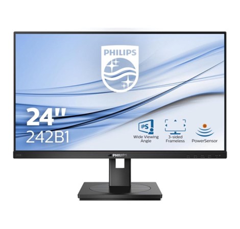 Philips 24" 242B1/00 FHD (1920×1080) IPS 16:9, Pivot, 75Hz, 300 cd/m2, 1000:1, 4ms, VGA, DVI-D, DP, HDMI, USB3.2×4, zvučnici, crni