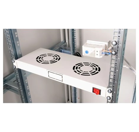 Roline 19" ventilacijski modul s 2 ventilatora i termostatom, sivi