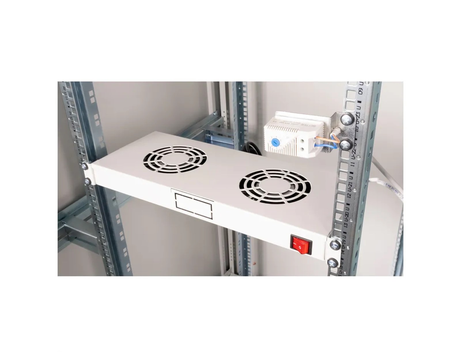 Roline 19" ventilacijski modul s 2 ventilatora i termostatom, sivi