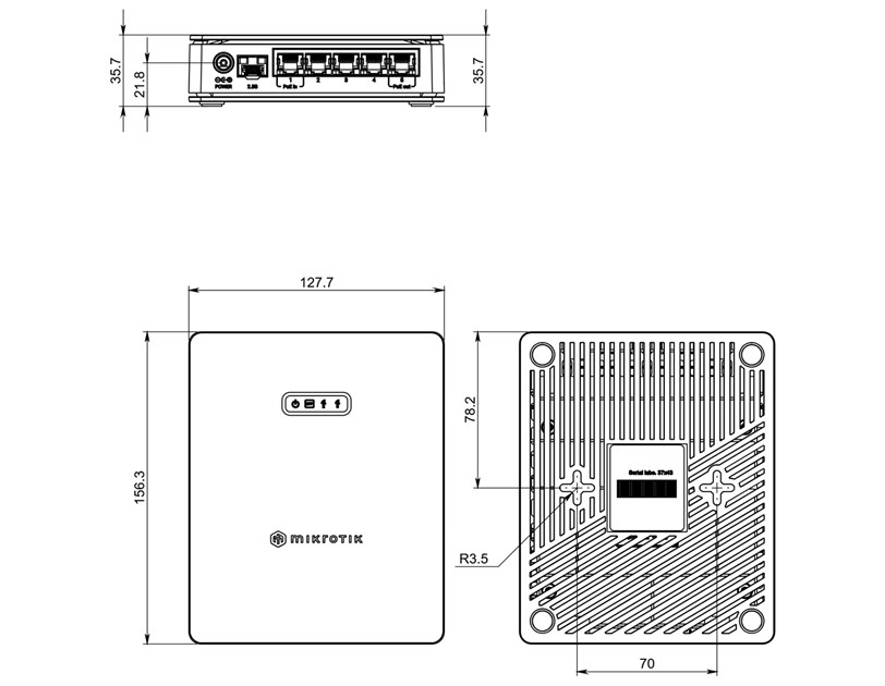 MikroTik hAP ax S (E62iUGS-2axD5axT) (2025) Router 5x Gigabit Ethernet ports, 1x 2.5 Gigabit SFP, Dual-Band Wi-Fi 6 (802.11ax), 512 MB RAM, metalno kućište, ARM
