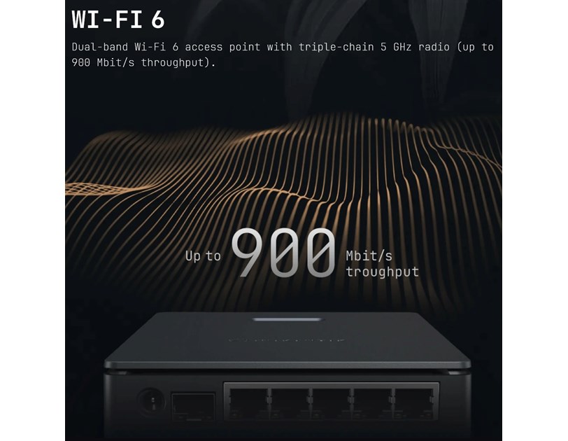 MikroTik hAP ax S (E62iUGS-2axD5axT) (2025) Router 5x Gigabit Ethernet ports, 1x 2.5 Gigabit SFP, Dual-Band Wi-Fi 6 (802.11ax), 512 MB RAM, metalno kućište, ARM