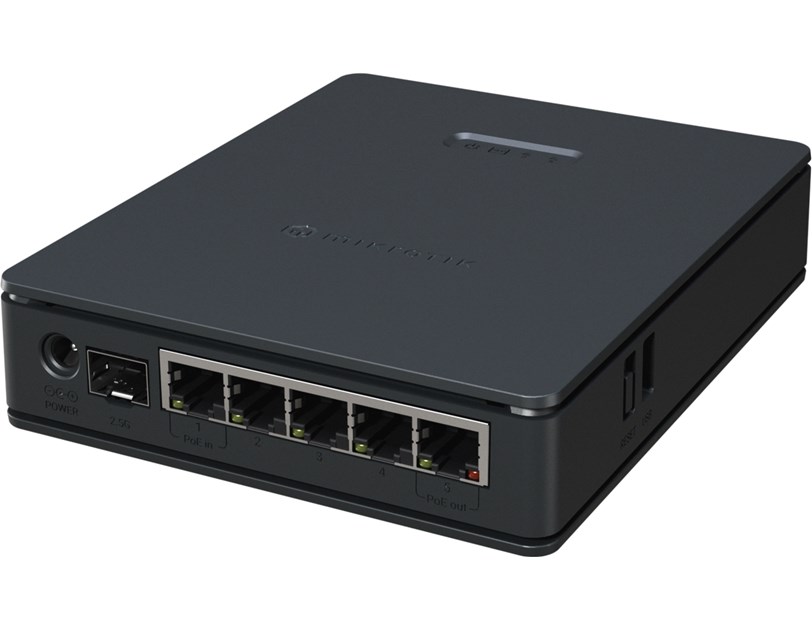 MikroTik hAP ax S (E62iUGS-2axD5axT) (2025) Router 5x Gigabit Ethernet ports, 1x 2.5 Gigabit SFP, Dual-Band Wi-Fi 6 (802.11ax), 512 MB RAM, metalno kućište, ARM