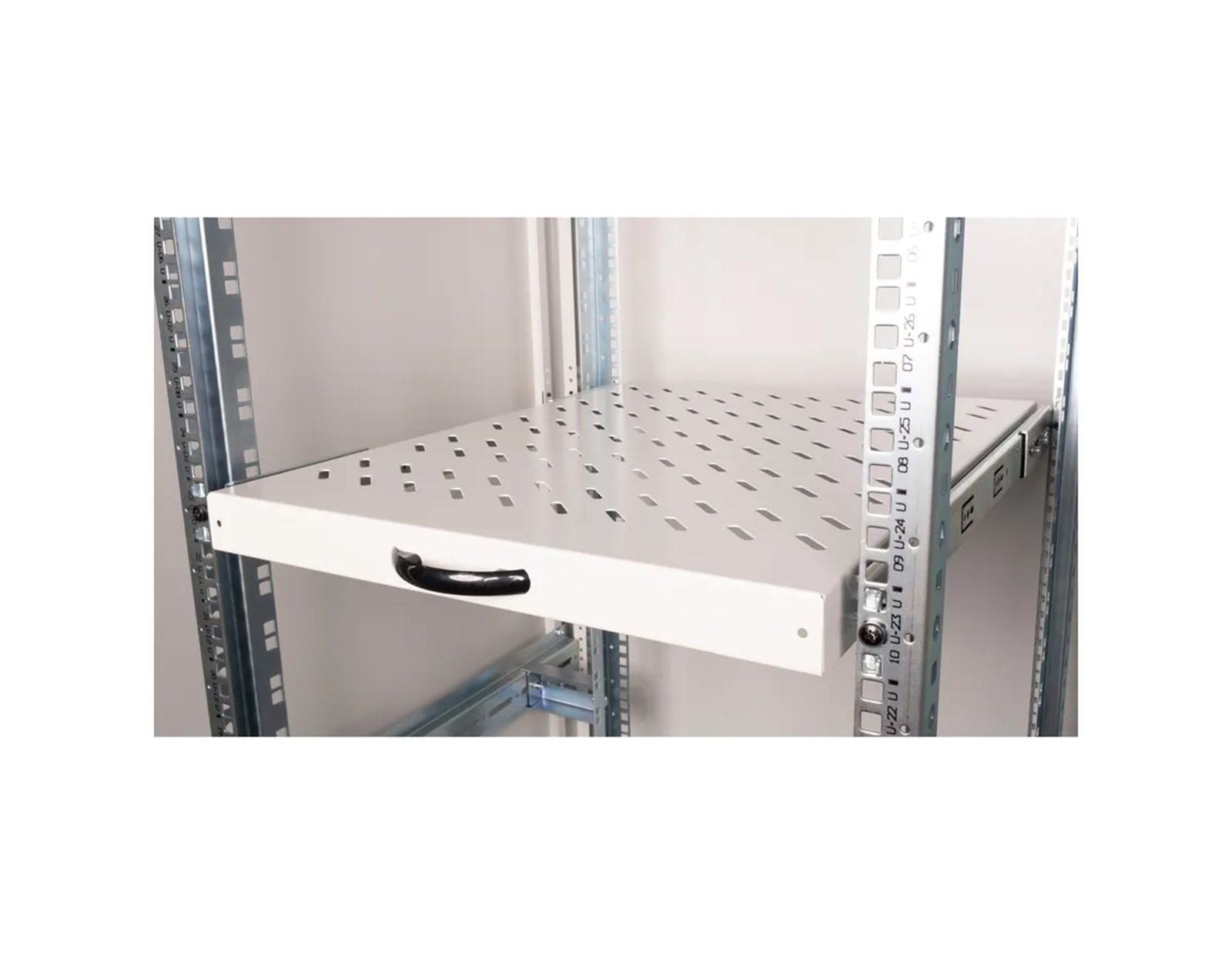 Roline 19" 1U izvlaćiva polica, D=550mm, nosivost 25kg, siva