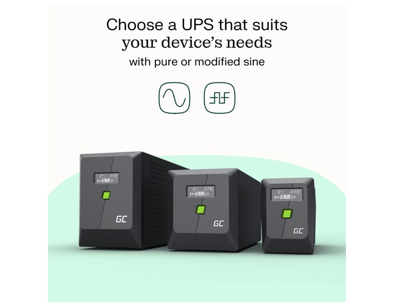 Green Cell UPS (UPSLM360) 650VA/360W, Modified sine wave, Line Interactive AVR, LCD