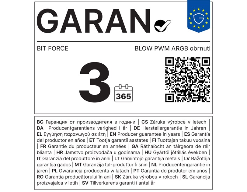 Bit Force BLOW PWM obrnuti PC hladnjak za kućište 120×120mm, ARGB