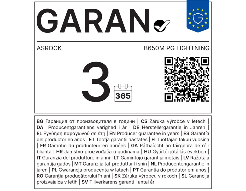ASROCK B650M PG Lightning, S. AM5, 4xDDR5/7200(OC), PCIe 4.0, 2.5 G-LAN, HDMI/DP, USB-C, mATX
