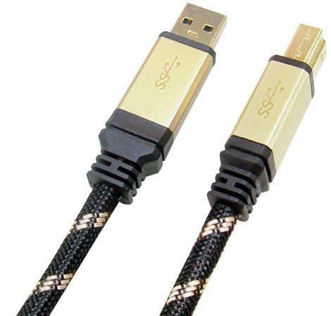 Roline GOLD USB3.0 kabel TIP A/B M/M, 3.0m, crno/zlatni