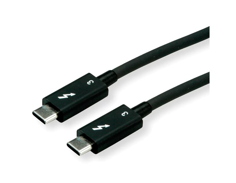 Roline Thunderbolt 3 kabel, 40GBit/s, 5A, M/M, 1.0m, crni