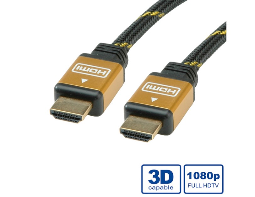 Roline GOLD HDMI kabel sa mrežom, M/M, 15m