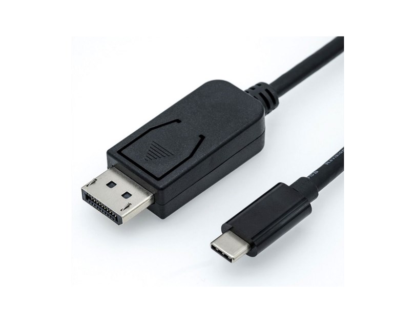 Roline USB-C - DisplayPort kabel, M/M, 1.0m, crni