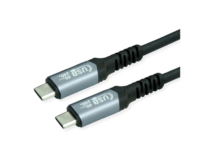 Roline VALUE Cable USB4 Gen2x2, with Emark, C–C, M/M, 240W, crni, 2.0 m