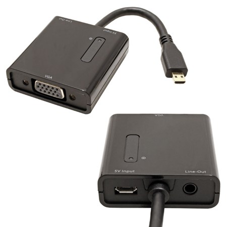 Roline VALUE adapter/kabel Micro HDMI - VGA, M/F, 0.15m
