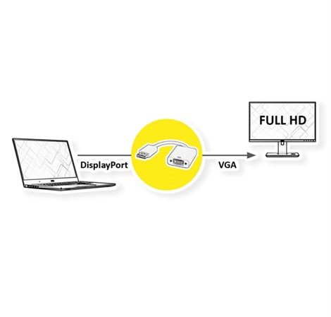 Roline VALUE adapter/kabel DP-VGA, M/F