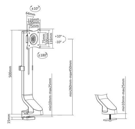 Roline VALUE stolni nosač za monitor, za sjedeći/stajaći položaj, 3 spoja