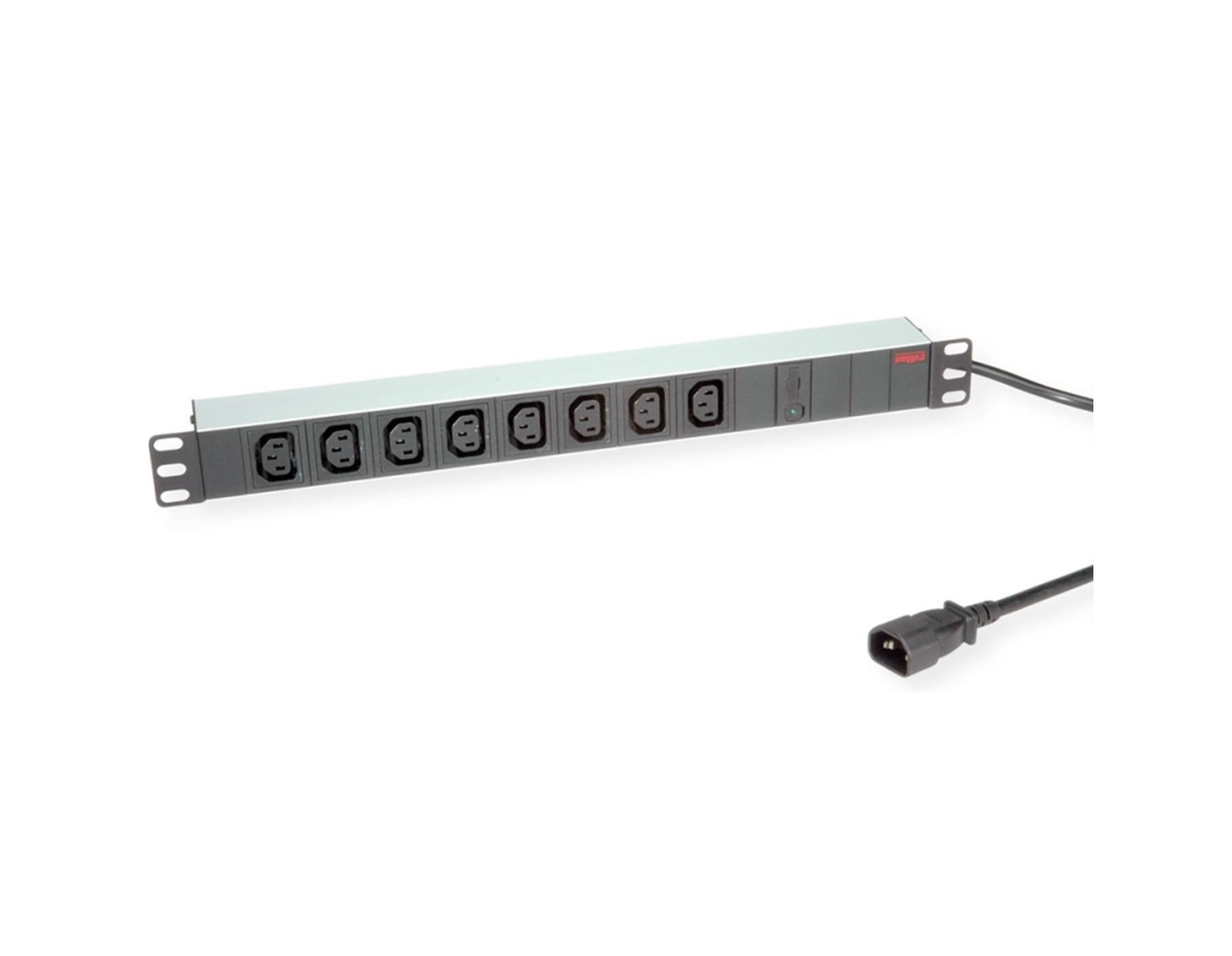 Roline strujna priključnica 19", 8×IEC3200 C13-C14 M (UPS) priključak kabla, 2.0m, aluminium