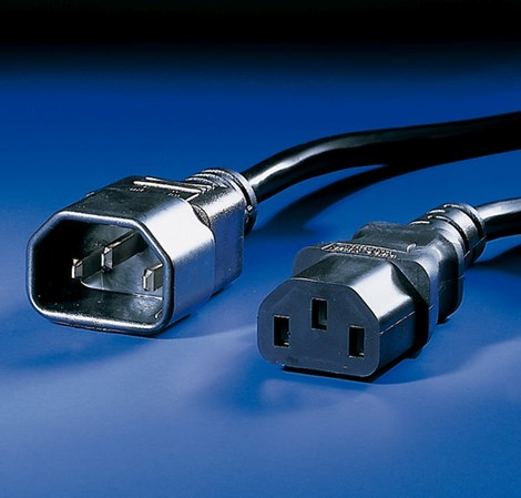 Roline VALUE naponski kabel PC-Monitor, IEC320 C14-C13 10A, M/F, 1.8m, crni
