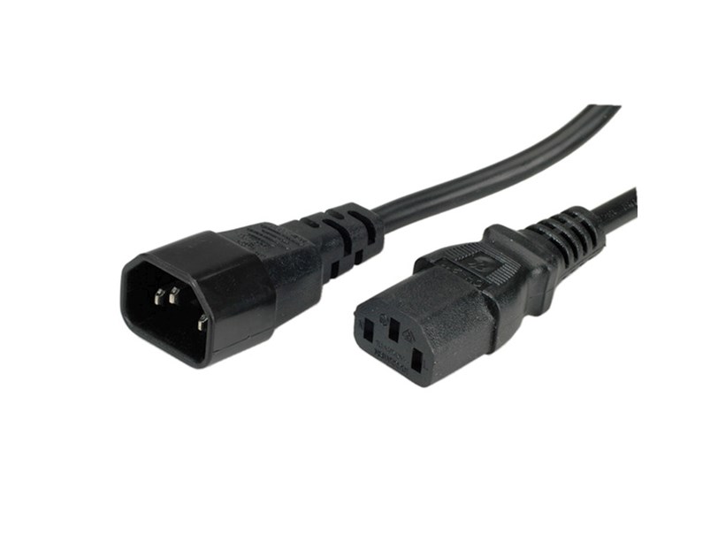 Roline VALUE naponski kabel PC-Monitor, IEC320 C14-C13 10A, M/F, 3.0m, crni