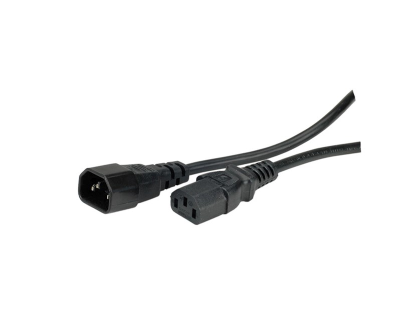 Roline VALUE naponski kabel PC-Monitor, IEC320 C14-C13 10A, M/F, 3.0m, crni