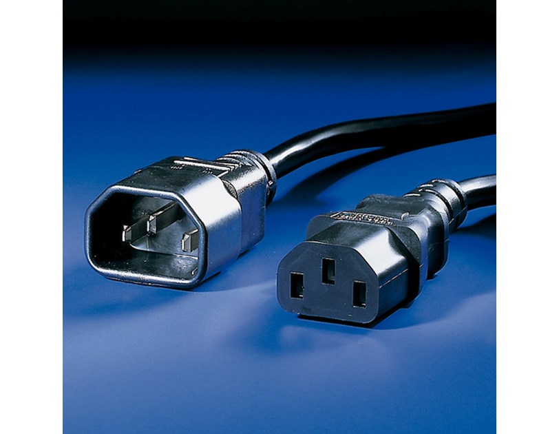 Roline VALUE naponski kabel PC-Monitor, IEC320 C14-C13 10A, M/F, 3.0m, crni