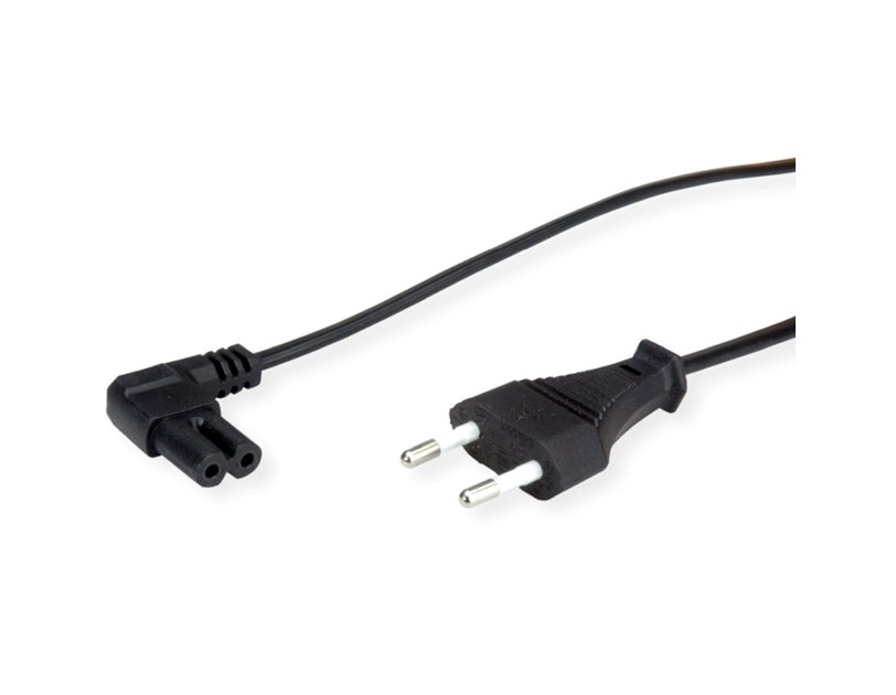 Roline VALUE naponski kabel 2-polni, IEC320 C7 kutni, 1.8m, crni