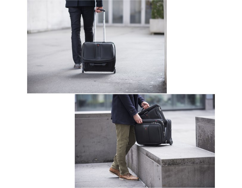 Wenger torba Patriot 2 za prijenosnike do 17" sa dodatnim slim case za 15.6" prijenosnik sa kotačima, crna