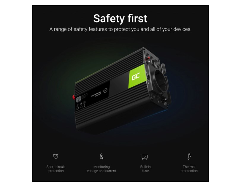 Green Cell strujni inverter 24V na 230V, 300W/600W (INV14)