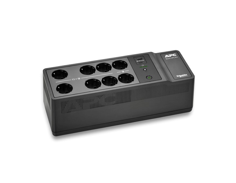 APC Back UPS 850VA/520W, Offline, 8x Schuko CEE7, USB C+A charging ports (BE850G2-GR)