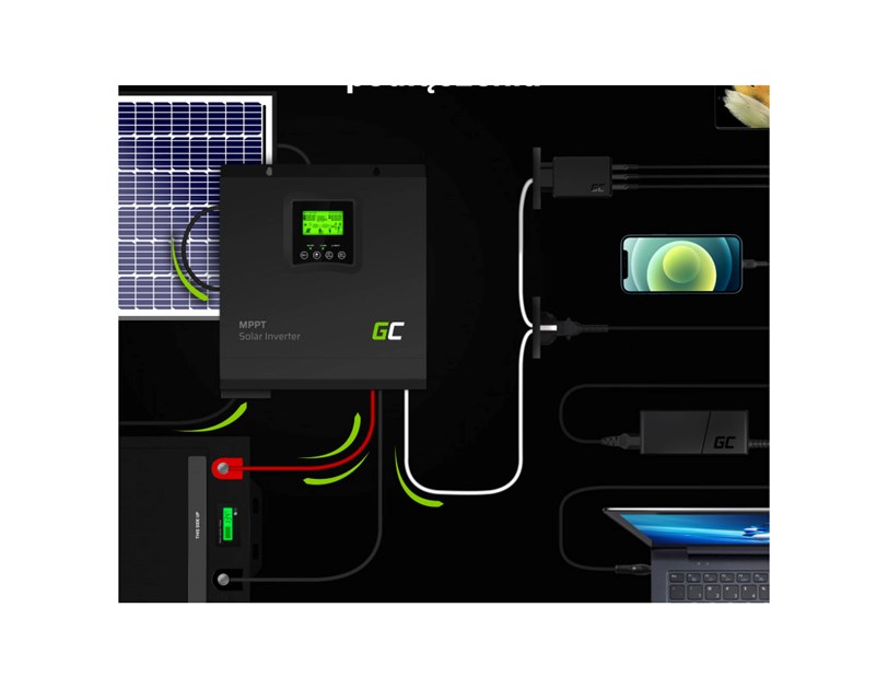 Green Cell Solarni inverter 12VDC 230VAC 1000VA / 1000W Pure Sine Wave