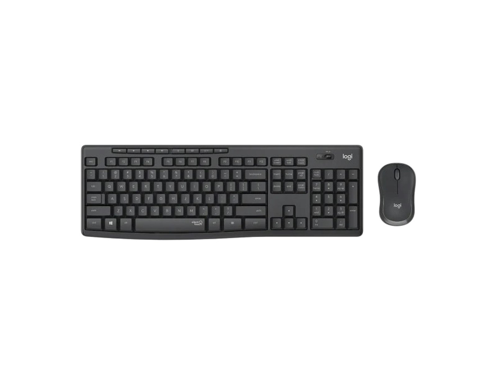 Logitech MK295 Silent bežična tipkovnica+miš, USB, tamnosiva (920-009809)