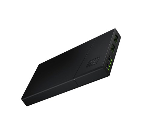 Green Cell Powerbank 10000mAh, USB-C (18W) & 2×USB-A