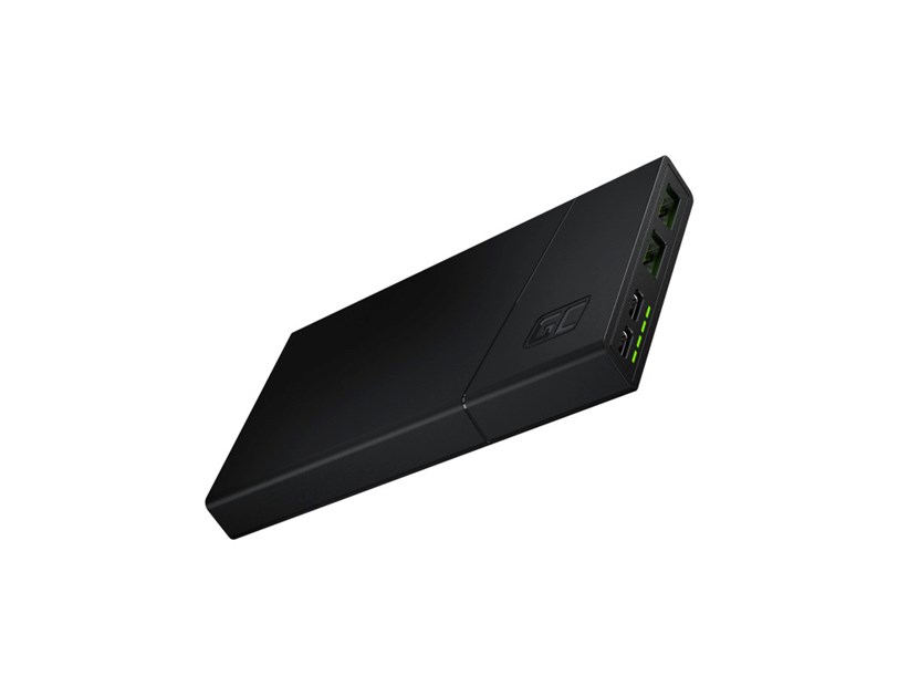 Green Cell Powerbank 10000mAh, USB-C (18W) & 2×USB-A